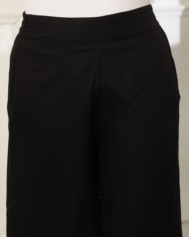 Black Rayon Plazzo Pants