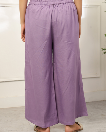 Lavender Rayon Palazzo Pants
