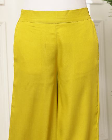 Lemon Yellow Rayon Plazzo Pants