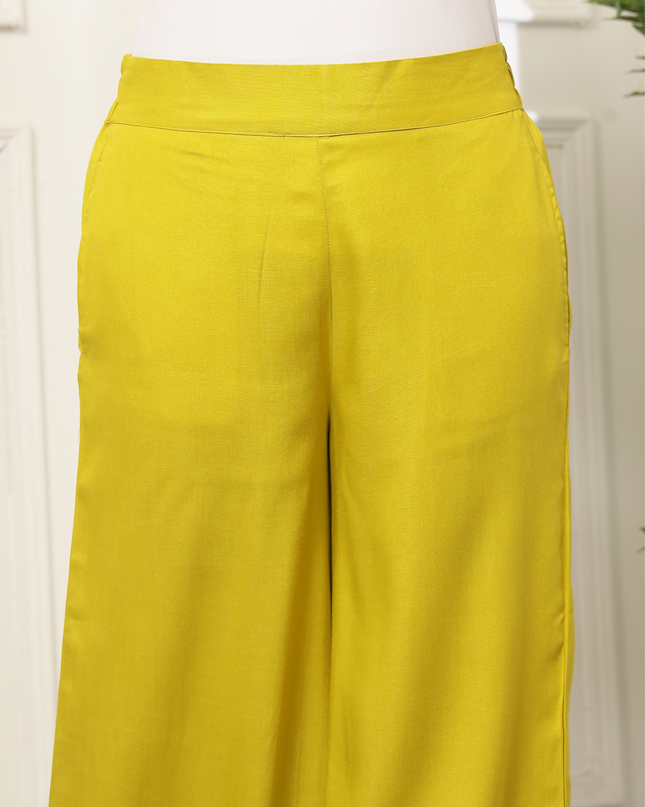 Lemon Yellow Rayon Plazzo Pants