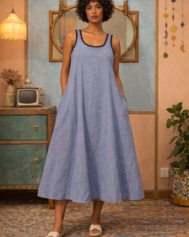 Aira - Handloom Maxi Dress Sleeveless