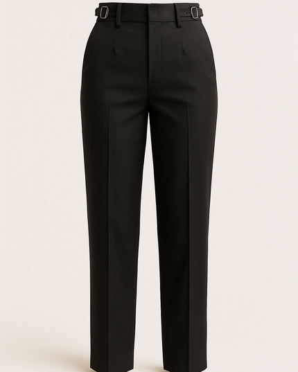 Black women's work wear straight Viscose Lycra Pants