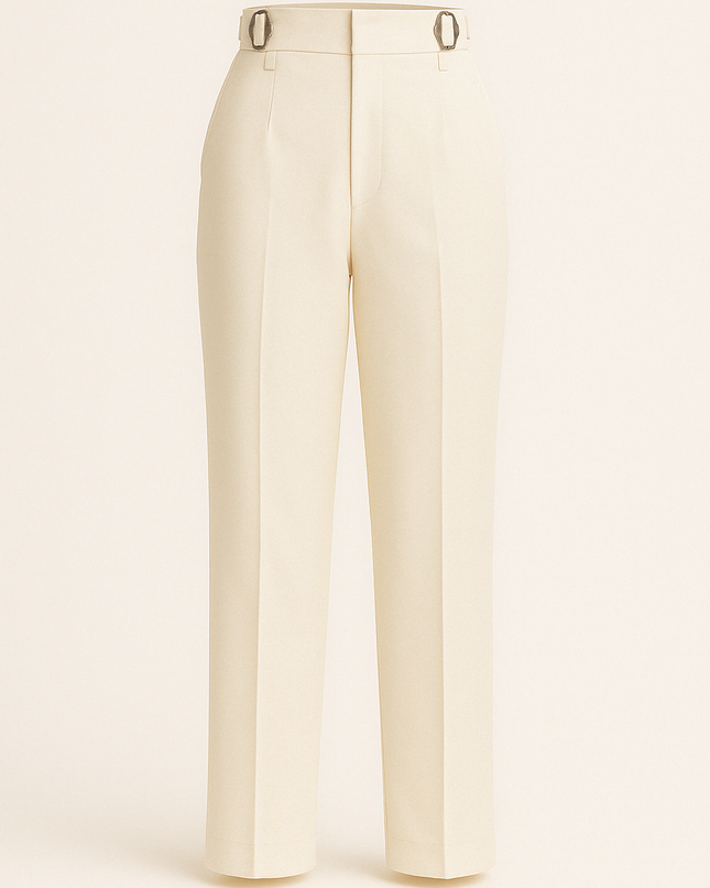 Ivory women's work wear straight Viscose Lycra Pants