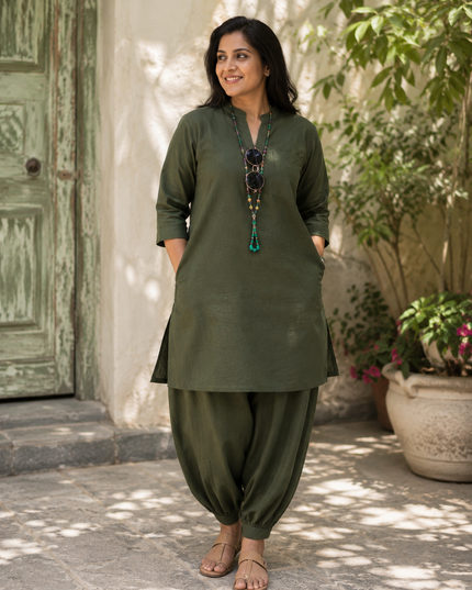100% Cotton Afghani Kurta Set – Effortless Ethnic Elegance