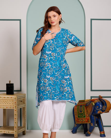 2 piece cord set Deep Blue Floral