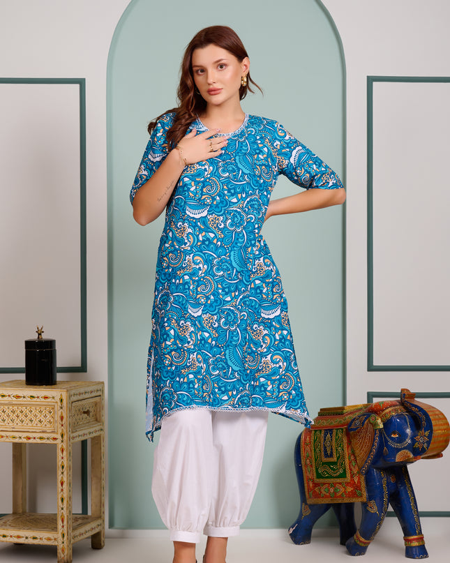 2 piece cord set Deep Blue Floral
