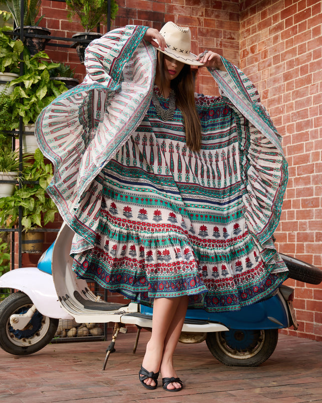 Butterfly Kaftan Dress in Cotton