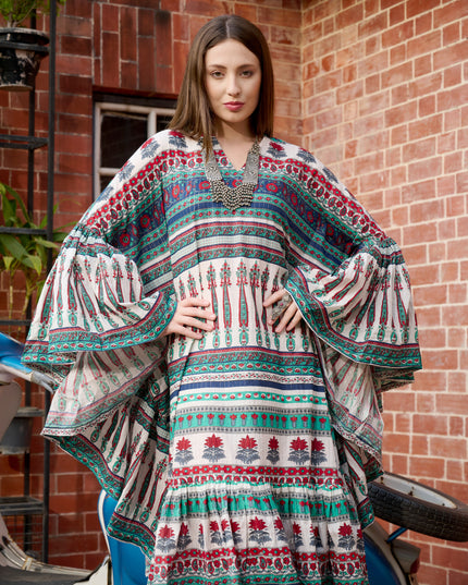 Butterfly Kaftan Dress in Cotton