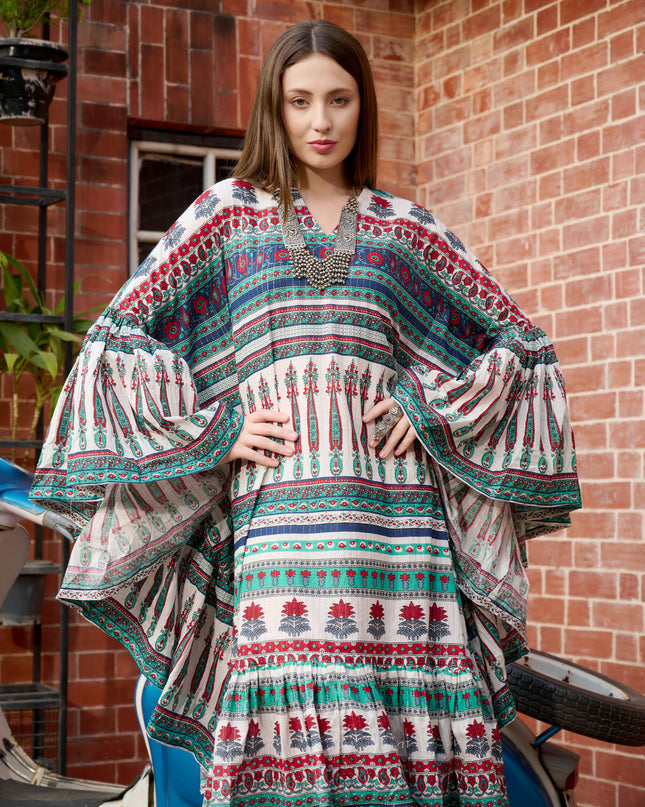 Butterfly Kaftan Dress in Cotton