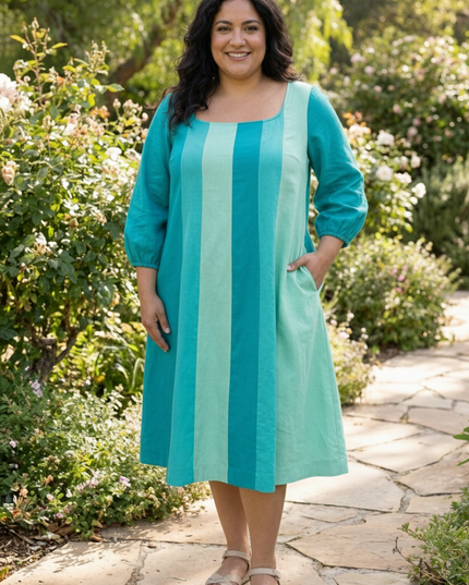 The A line Swing Dress — Color-Blocked Paneled Silhouette
