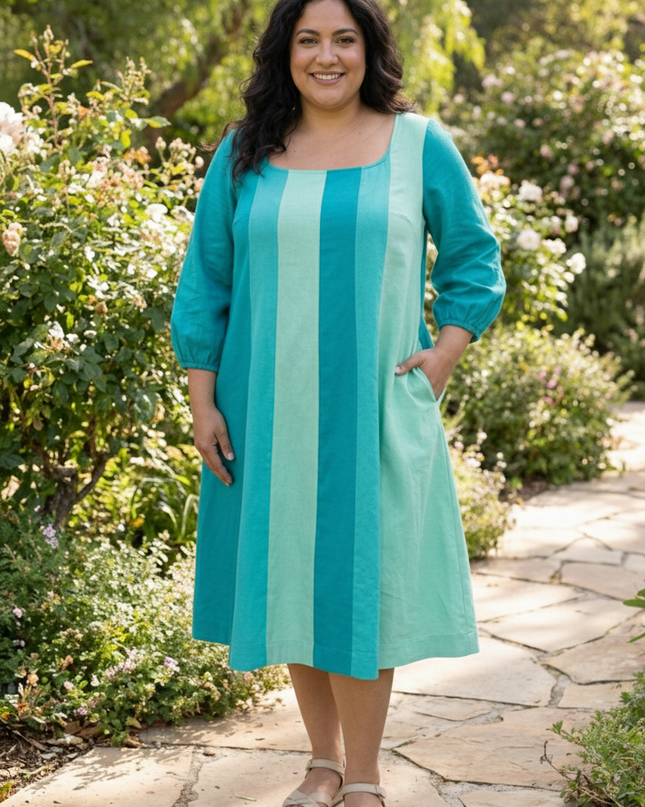 The A line Swing Dress — Color-Blocked Paneled Silhouette