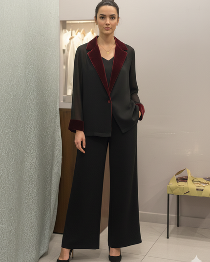 Midnight Black weightless Blazer Set