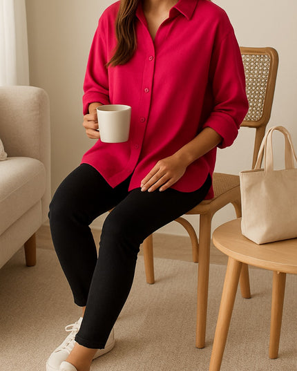 Hot Pink Oversized Shirt