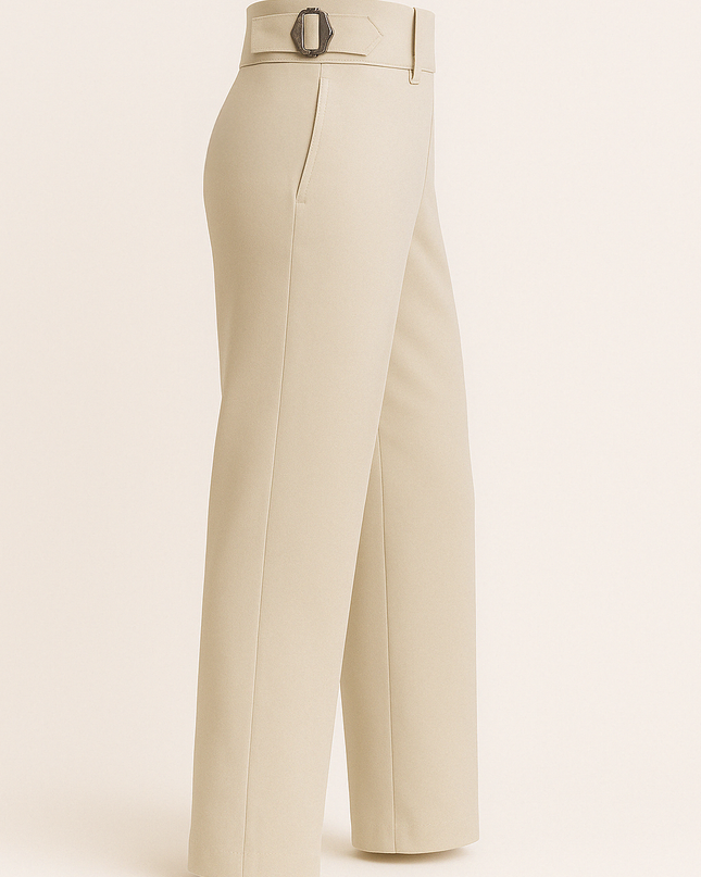 Ivory women's work wear straight Viscose Lycra Pants