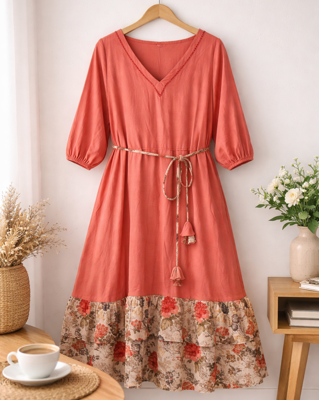 Kantha Frill Dress